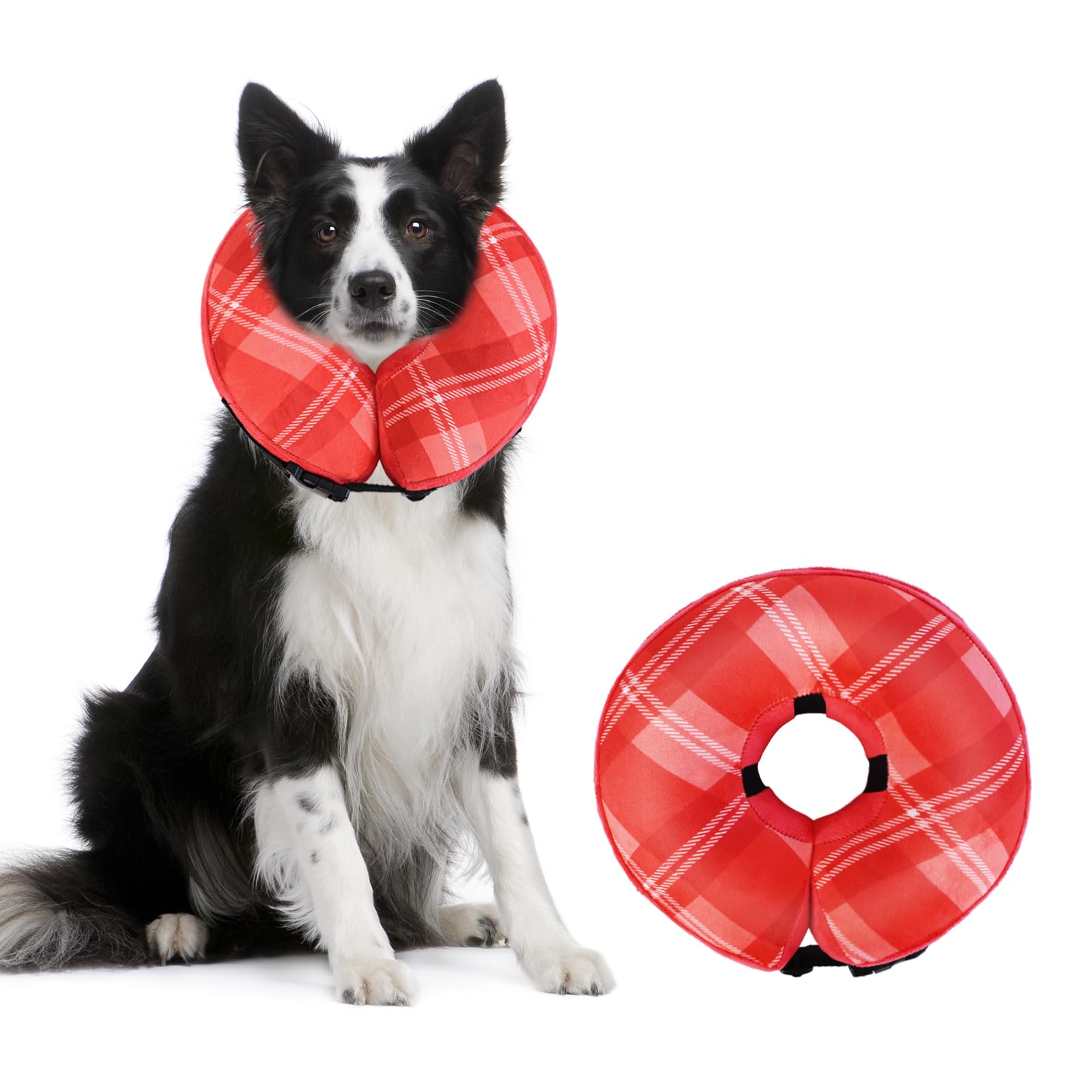 Lyneun Inflatable Recovery Collars for Dogs and Cats, Adjustable Dog Cone Alternative for Post-Surgery Use