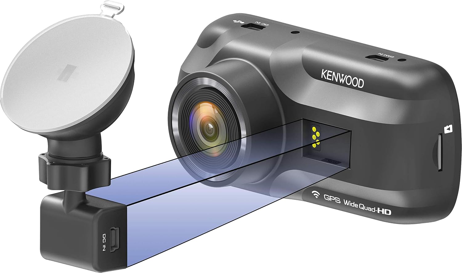 KENWOOD DRV-A501W - Wide Quad HD Dash Cam - 3" LCD Screen - Smartphone App - Polarised Filter - 16GB SD-Card - Image 4