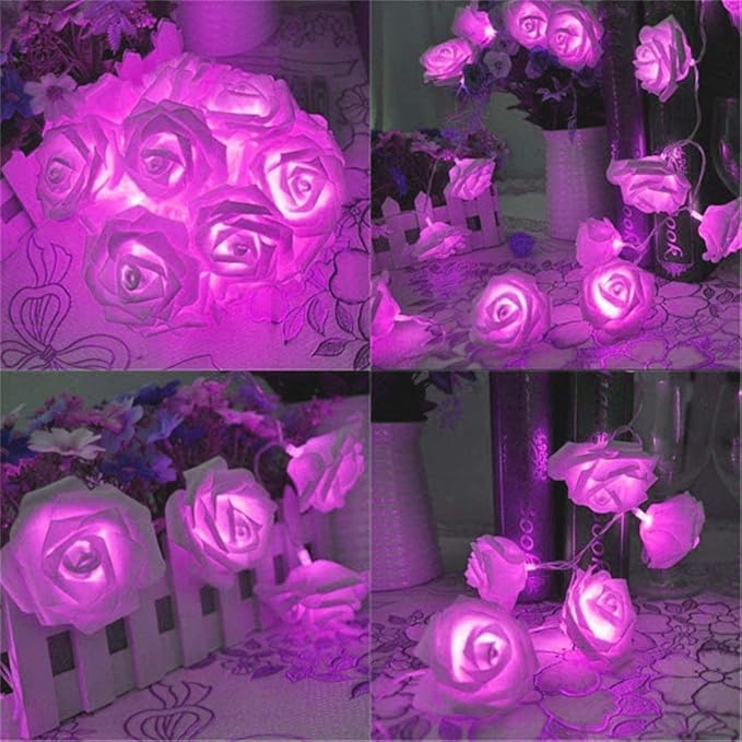 Citra 30 Led String Strip Light Rose Flower Shape Diwali Gardens Party Christmas Decoration 30 Led - Pink
