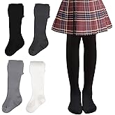 Looching 4/5 Pack Baby Girls Boys Tights Toddler Cable Knit Leggings Seamless Cotton Dress Cotton Footed Stockings