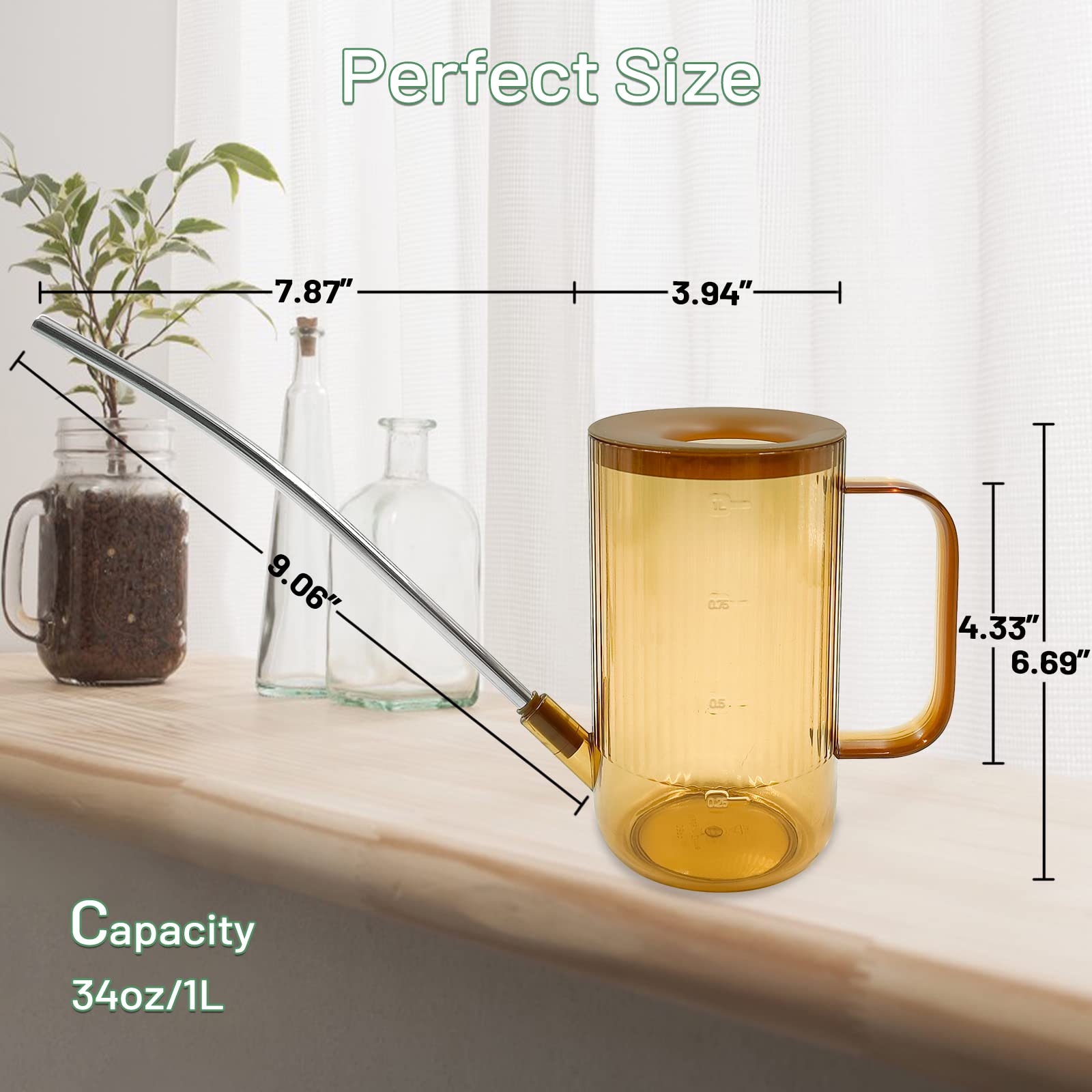 Watering Can for Indoor Plants, Small Indoor Watering Can with Long