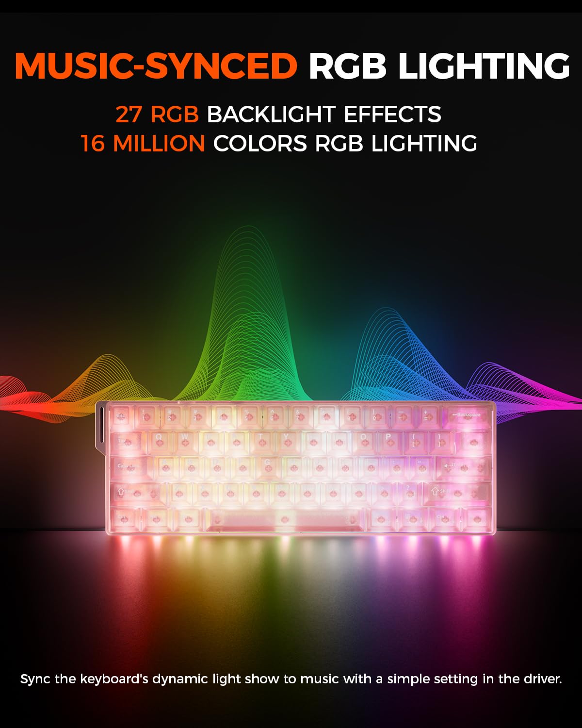 DAREU COOL60 Wired Halbtransparent Beleuchtete Tastaturen, 8K Hz Rapid Trigger Magnetic Gaming Tastatur, 15 RGB Modes, 0.01mm RT-Genauigkeit, Einstellbare Betätigung, 60% Tastatur für PC/Mac(Rosa) 5