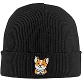 famliihw Fish Embroidery Beanie Hat Winter Warm Knit Cuffed Skull Cap for Women Men
