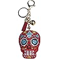 Popfizzy Sugar Skull Keychains for Women and Girls, Rhinestone Day of the Dead Key Chain, Bling Sugar Skull Gifts for Women