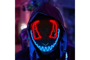 OurHonor Venom Purge Mask, Light up halloween Masks with 3 Lighting Modes Halloween LED Mask for Men Women Adult, Cosplay Costume Halloween Masquerade