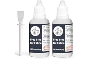 EIGTWEN 2pcs Fray Stop for Fabric, Prevents Textile from Wearing and Unraveling Includes Precision Applicator Brush, Premium Clear & no fray Fabric Glue for DIY Sewing Crafts, Gift for Handicraft Enthusiasts