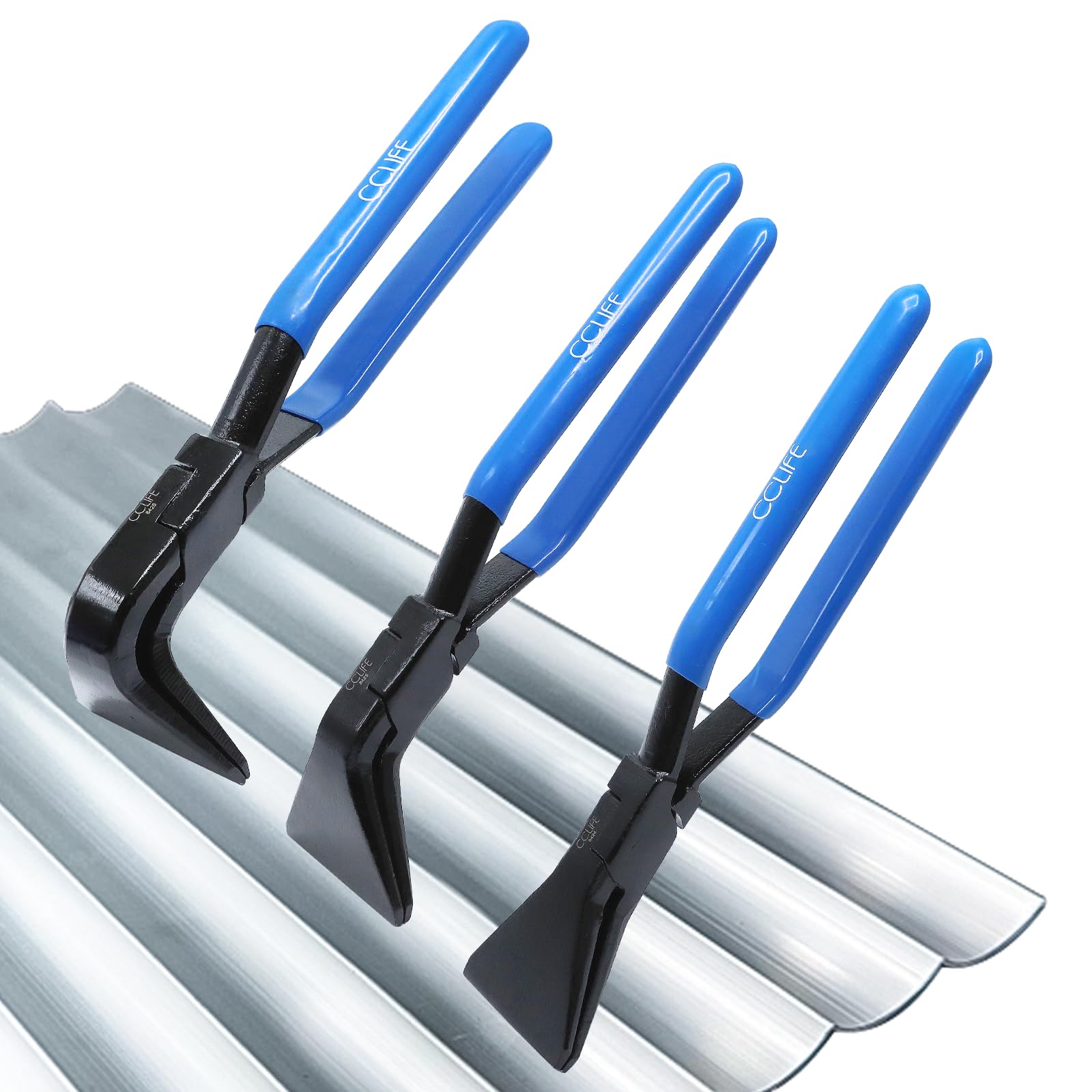 CCLIFE 3pcs Sheet Metal Bender Seamer & Bender Pliers，45°90°180° Metal Roofing Hand Seamers