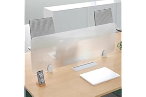 HM&DX Acrylic Frosted Privacy Free Standing Screen, Portable Desk Divider Guard for Table Top Workstation,Visual Distractions Privacy Panel for Home Office(100x30cm(39.4x11.8), Frosting)