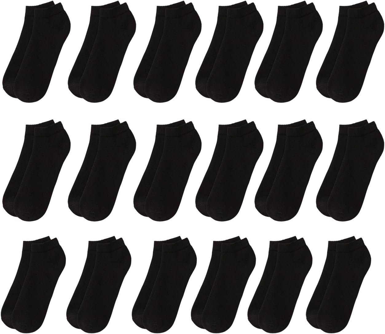 18 Pairs Men Classic Low Cut Socks 9-11 or 6-8 Black or White or Mixed