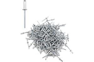 QWORK Aluminum Blind Rivets, 500 Pcs 3/16 in. x 1/2 in.(4.8 x 12 mm) Pop Rivets, Grip Range 7.0-9.0mm