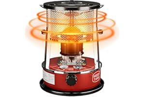 GENERIC OPLukAS Kerosene Heater for Indoor Use, Portable Kerosene Heater, Height Adjustable Kerosen Stove, Indoor Heate Non Electric for Camping,Cooking,Home,Garage,and Emergency Preparedness(4.5L) (Red)