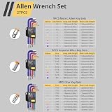 AMTOVL 27Pcs Hex Keys Set Ball End Long/Short Arm Torque Handle with Color view 2