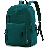 VASCHY School Backpack,Two Compartments Daypack Bookbag Schoolbag for High School Teen Boy Girls/College/Work/Men Women Green