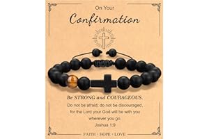 PADERAST Cross Bracelet for Men Boys, Graduation Baptism First Communion Confirmation Gifts for Boys Teenage, Graduation Gifts 2024 High School College 8th Grade for Him, Christian Gifts for Men Teens Dad Grandchildren Faith