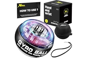 XMALL Torque Ball Hand Exerciser, Grip Strength Trainer, Forearm Strengthener, Wrist Power Gyro Ball, Hand Strengthening Devices, Wrist Strengthener, Finger Exerciser, Auto-Start Colorful Lighting