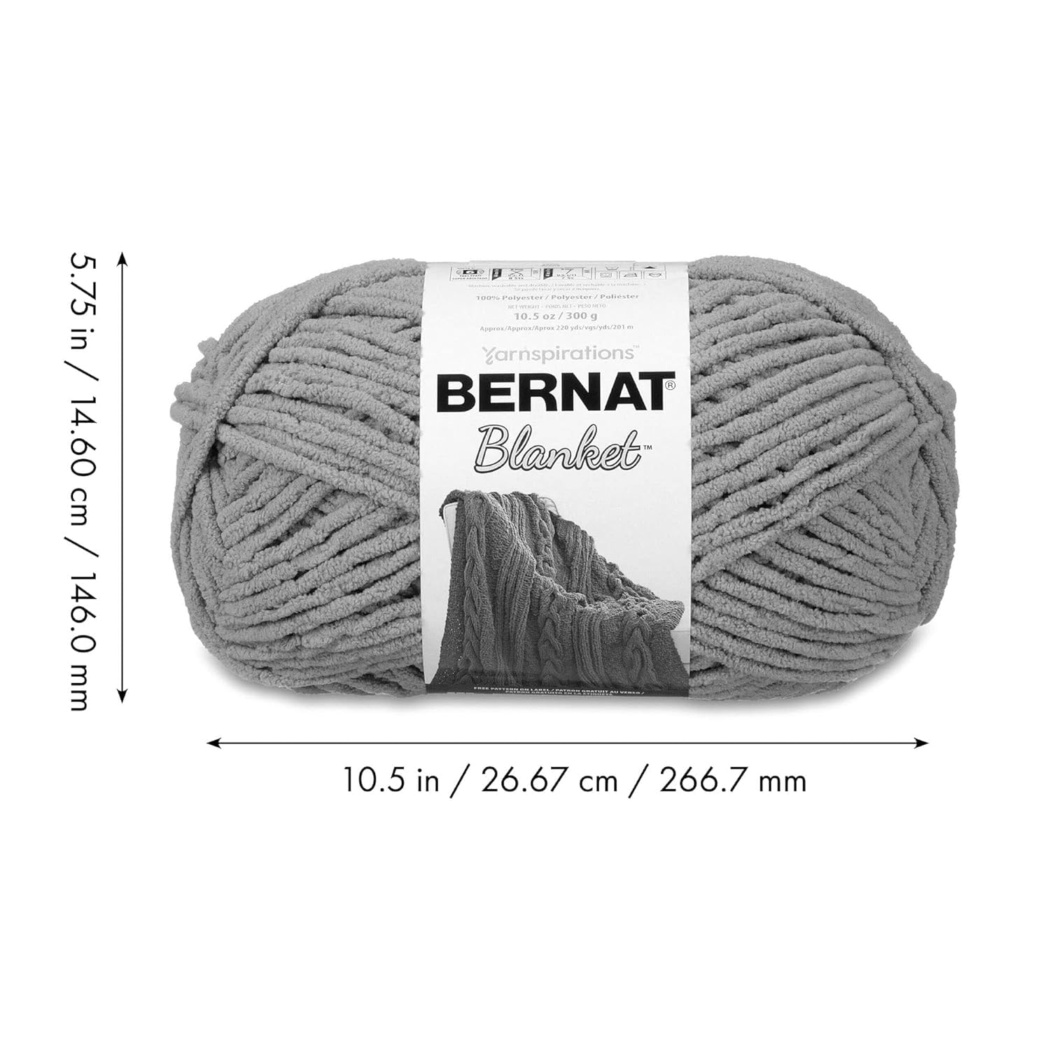 Bernat Blanket Super Bulky Acrylic Yarn - 2 Pack of 300g/10.5oz #6 Chunky Chenille Heavy Weight Yarn for Knitting and Crocheting, Amigurumi, Thick Blankets (Pink Dust, 220 Yards 2-Pack)