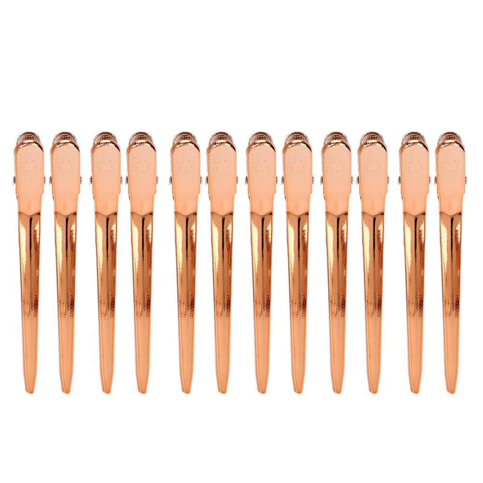 Anti skid Duckbill Hair Clips Hairstyle Pin for Home Use for Salon (Rose gold)
