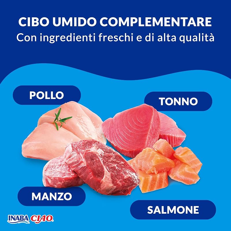 Ciao Bisque, Multipack Pollo, Manzo, Tonno e Salmone, 960g