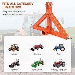 3 Point Trailer Hitch with 2" Receiver(Orange)Quick
