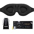 MZOO Luxury Sleep Mask for Women Men Patented Light Blocking Design | Zero Eye Pressure, 3D Contoured Sleeping Mask for Side 