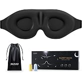 MZOO Luxury Sleep Mask for Women Men Patented Light Blocking Design | Zero Eye Pressure, 3D Contoured Sleeping Mask for Side 