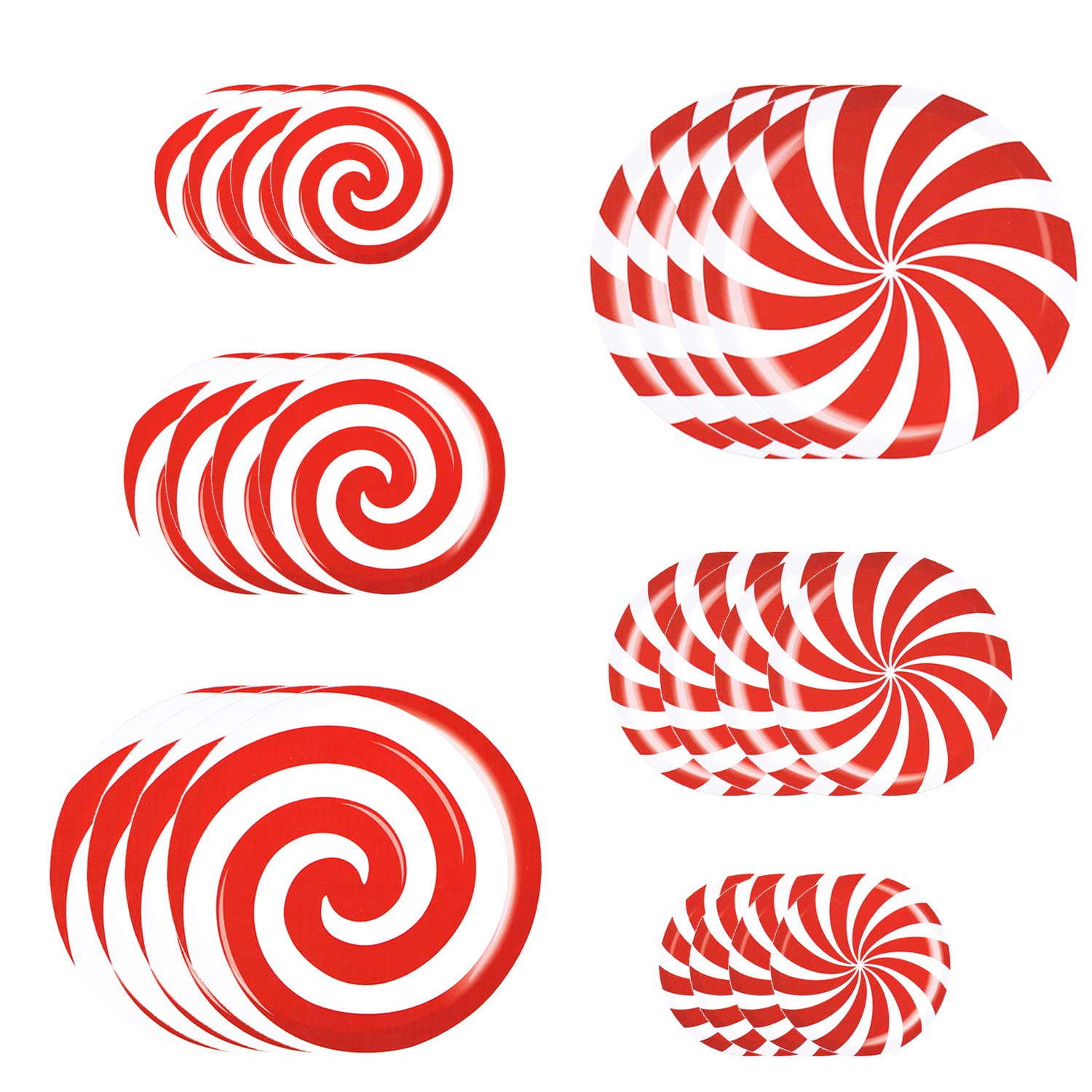 Photo 1 of 24 PCS Peppermint Floor Decals Stickers-3 Sizes Self-Adhesive Design Christmas Candy Stickers,Floor Window Clings for Christmas Valentine's Day Candy Party Decorations
