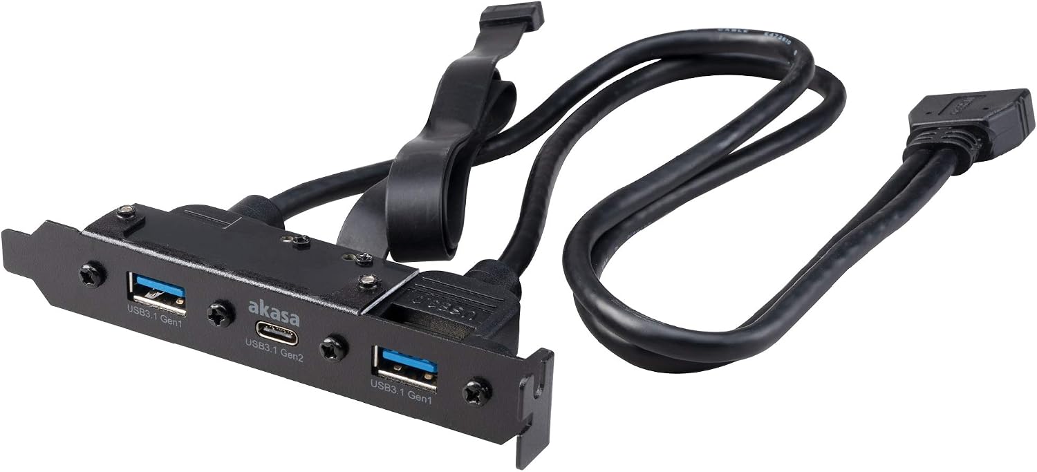 Akasa USB 3.1 Gen 2 internal adapter cable with dual Gen 1 Type-A ports