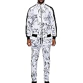 G-Style USA Men's White Tiger Track Suits ST880 - White - 4X-Large