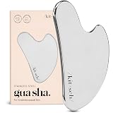 Kitsch Stainless Steel Gua Sha Facial Tools - Guasha Tool for Face, Face Sculpting Tool, Jawline Shaper, Double Chin Reducer, Body Gua Sha Tools, Lymphatic Drainage Massager, Facial Skin Care -Silver