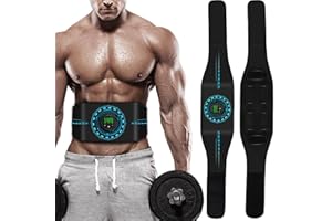 KETAN Abs Stimulator, Abdomen Exerciser, Abs Machine for Abdomen/Arm/Leg, ABS Workout Equipment for Muscle Growth with 8 EMS Modes, 25 Levels of Intensity Black