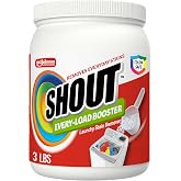 Shout In-Wash Every-Load Booster Laundry Stain Remover, Bleach-Free &amp; Color Safe, HE Compatible, Removes Grass, Coffee, Juice &amp; Other Tough Stains, 3 lb