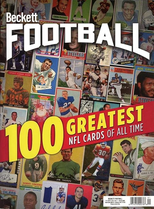 Beckett Football Monthly Price Guide Magazine January 2020 100 Greatest Nfl Cards Of All Time