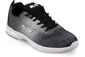 ELITE Men's Wave Bowling Shoes - Lightweight, Breathable Knitted Uppers, Universal Soles