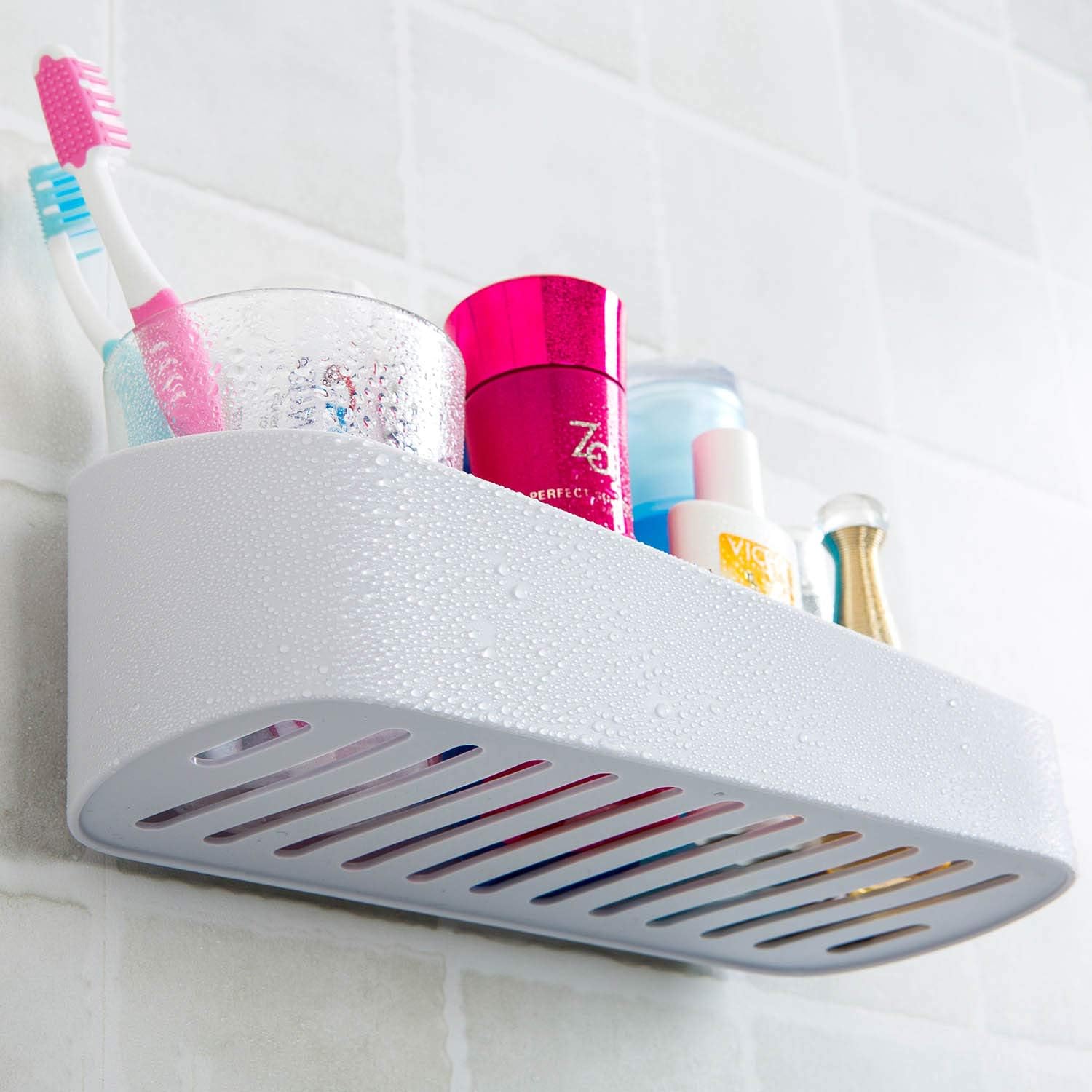 Cosytime Bathroom Shelf Wall Mounted,Grey 10"x4"x3.5" Small Wall Bathroom Shelf,Adhesive No Drilling Removable Over Sink Wall Organizer For Shower,Bathroom,Kitchen,Toilet