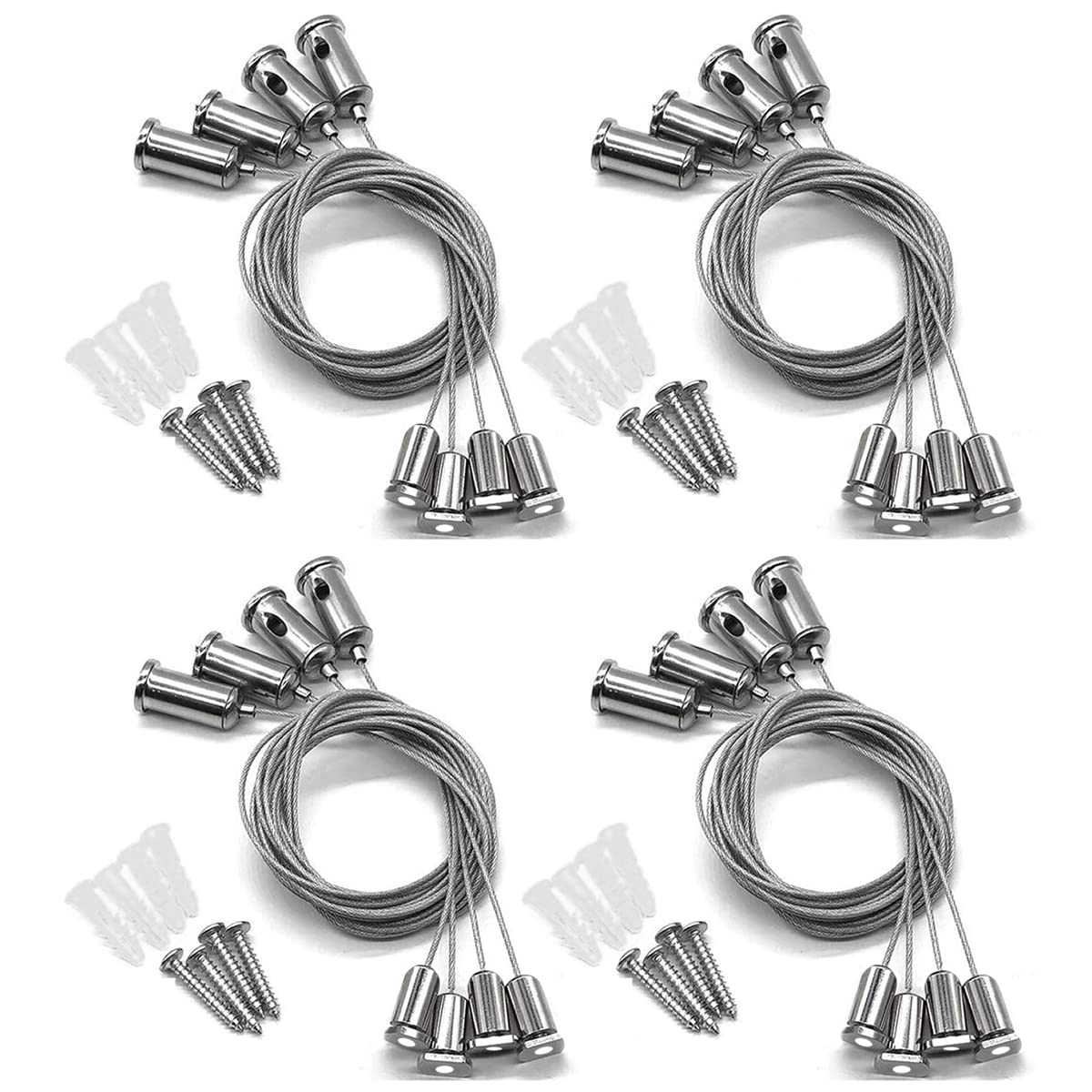 Zliger 16 PCS Lamp Holder Suspension Cables Kit - Hanging Wire Steel Wire Rope LED Panel Light Suspension Kit — image 1