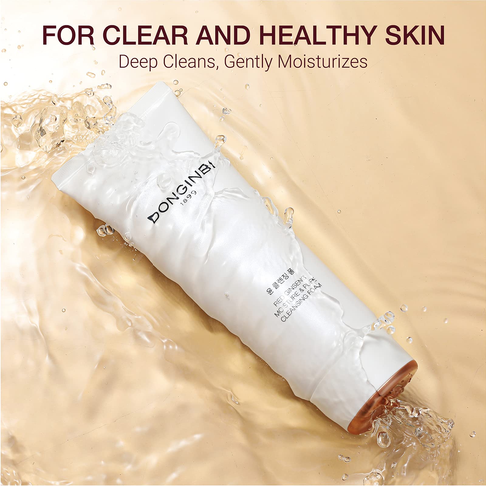 Donginbi Red Ginseng Moisture & Pure Cleansing Foam, Hydrating Face Wash with Red Ginseng Extract, Non-Irritating, Lightweight & Creamy Daily Face Cleanser by Korea Ginseng Corp - 5.07 Oz