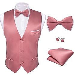 Barry.Wang Mens Rose Gold Formal Suit Vest V-neck