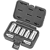 Kauplus 7PCS Stud Remover Tool Set, SAE Stud Removal Socket Set - 5/8", 9/16" 1/2", 7/16" 3/8", 5/16" 1/4", Damaged Bolt and Stud Extractor