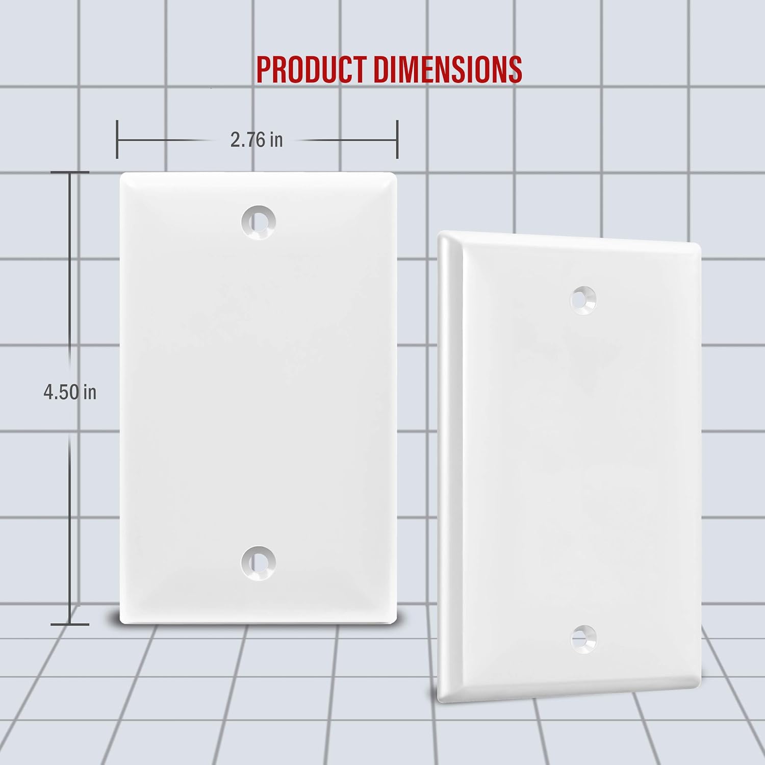 ENERLITES Blank Device Wall Plate, Size 1-Gang 4.50" x 2.76", Polycarbonate Thermoplastic, 8801-W-10PCS, White (10 Pack), 10: Industrial & Scientific