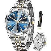 OLEVS Watches for Men Diamond Business Dress Analog Quartz Stainless Steel Waterproof Luminous Date Perfume Watch Luxury Fashion Wristwatch