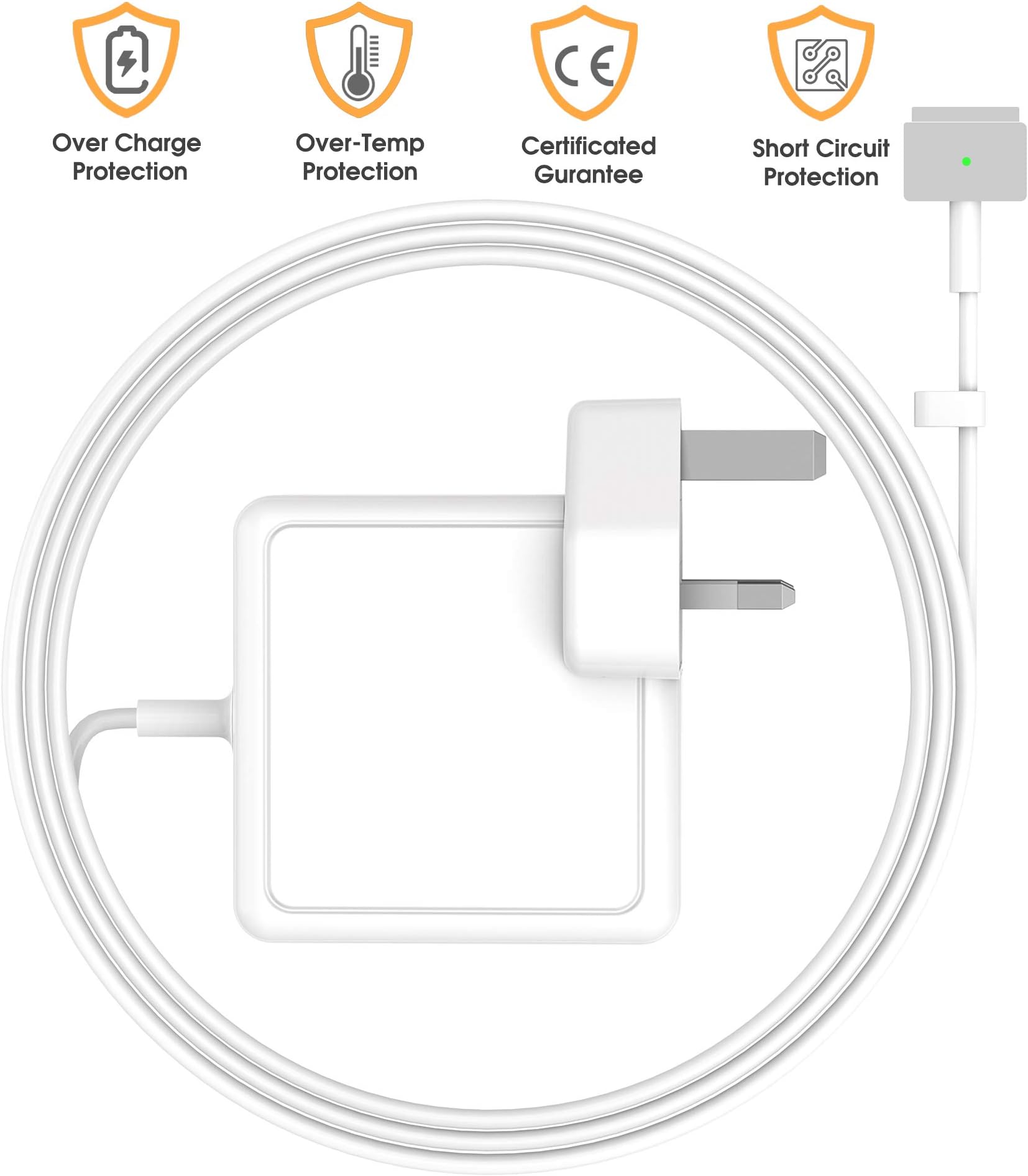 MARVELLER Compatible with MacBook Pro Charger, Replacement 85W Magsafe 2 T-tip Power Adapter Charger for Works With Mac Book 45W & 60W & 85W Mid 2012 Model A1181 A1184 A1330 A1334 A1344