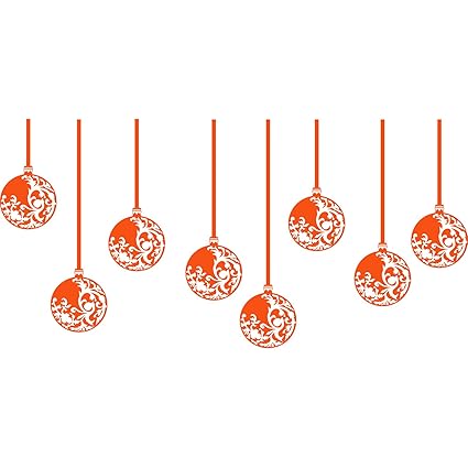 Lot De 8 Boules De Noël 15 Cm Couleur Orange Décoration De