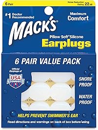 Mack's Pillow Soft Silicone Earplugs - 6 Pair, Value Pack &ndash; The Original Moldable Silicone Putty Ear Plugs for Sleeping, Snoring, Swimming, Travel, Concerts and Studying
