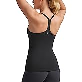CRZ YOGA Seamless Workout Tank Tops for Women Racerback Athletic Camisole Sports Shirts with Built in Bra