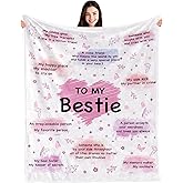 INXENG Bestie Blanket - Best Friend Birthday Gifts for Women, Christmas Birthday Gifts for Best Friend Woman, Gift for Besties, Friendship Gift for Women, 50"x60"