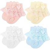 BQUBO Baby Girls Socks Eyelet Ruffle Lace Sock Newborn/Infant/Toddlers/Kids Frilly Dress Sock for Baby Girl