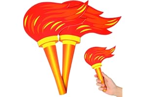 Homoyoyo 2pcs Realistic Party Torch Props Handheld Simulation Paper Torches for Sports Meet Inauguration