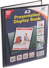 Habercrafts A3 40 Pocket Display Book 80 Views Black Presentation Folder