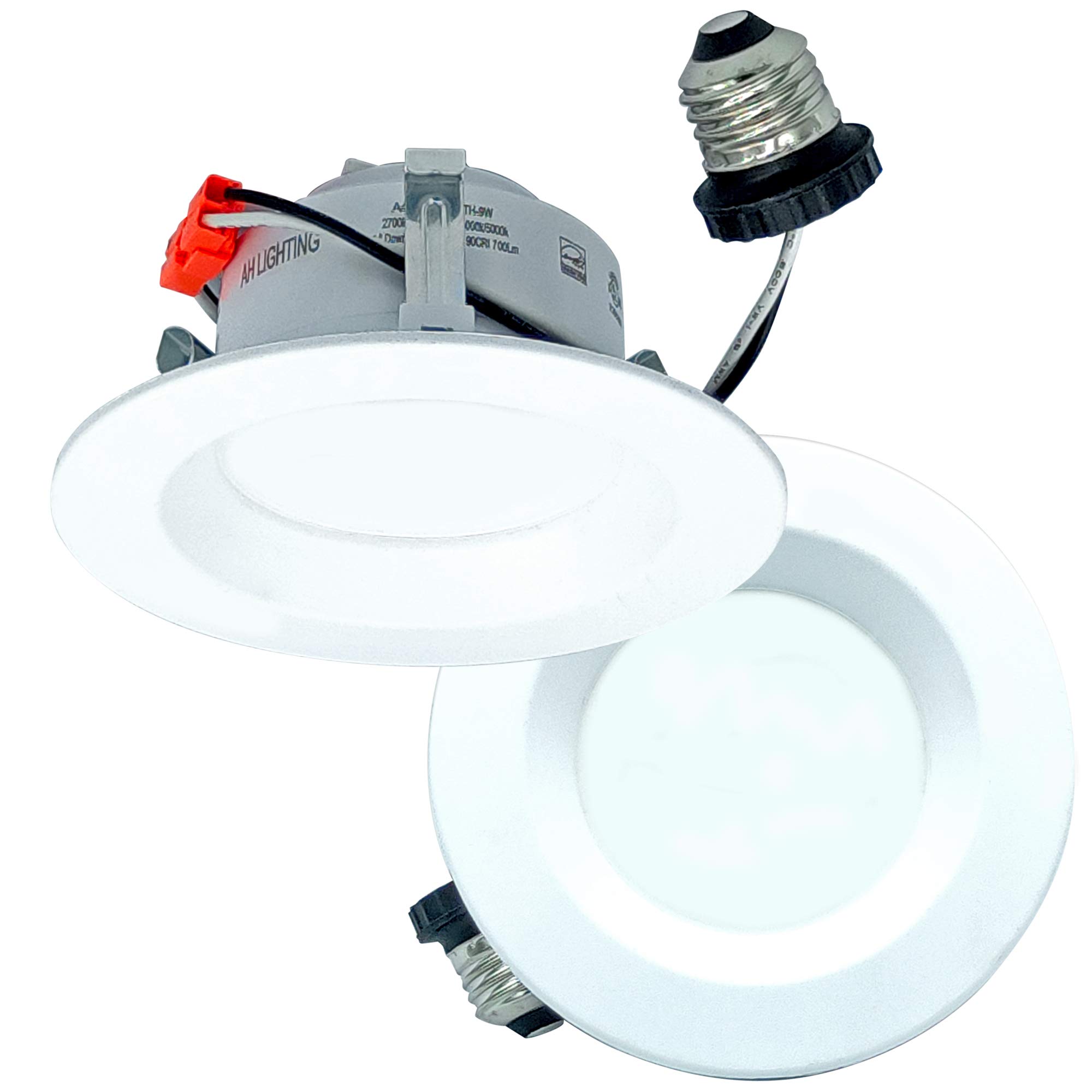 Photo 1 of AH Lighting Retrofit Kit Smooth Reflector Trim, 4 Inch Dimmable LED 5CCT Downlight Recessed Lighting, 9 Watt, 700 Lumens, ES Qualified, UL Listed
