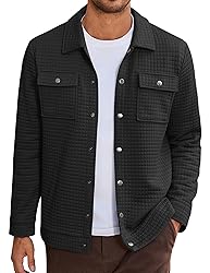 COOFANDY Men's Quilted Shirt Jacket Fashion Shacket